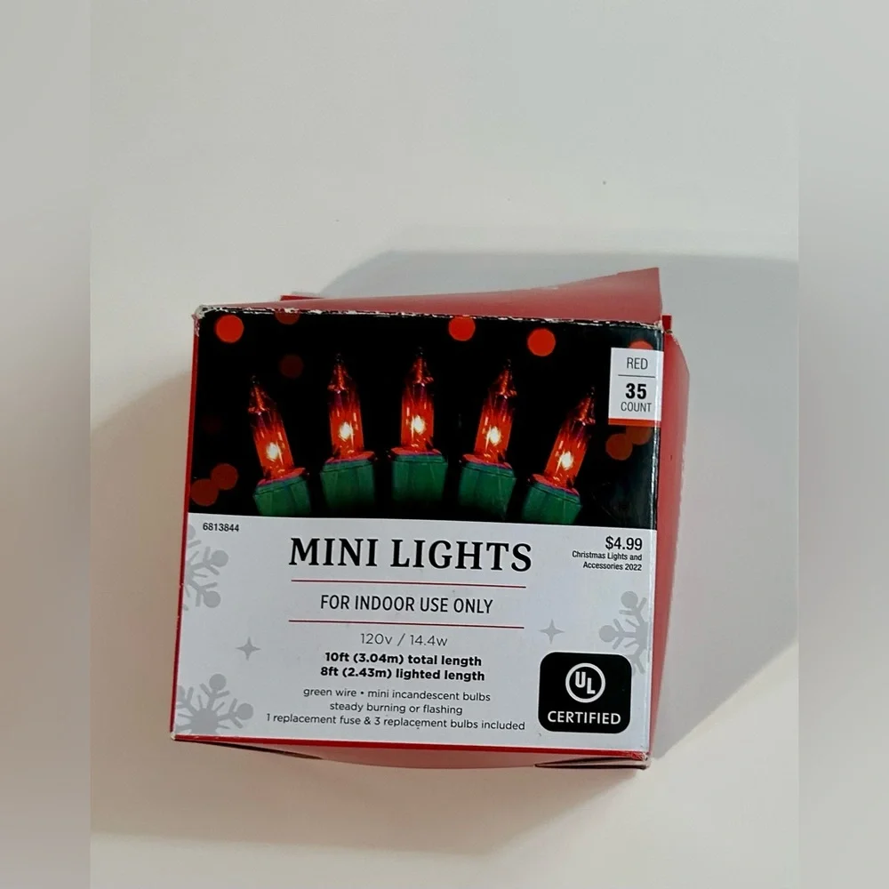 Lot of 3 - LED Red Fairy & Mini Lights Battery Operated & Corded